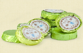 "Зеленая медалька" прессованный пуэр зеленый шен 5-6гр - фото - 1