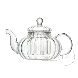 Заварочный чайник рифленый, приплюснутой округлой формы, со слегка изогнутым носиком и С-образной ручкой - фото - 1