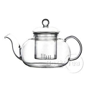 Заварочный чайник грушевидной приплюснутой формы, с изогнутым носиком и высокой изогнутой ручкой - фото - 1