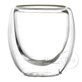 Высокая чаша мягкой округлой формы из жаропрочного стекла, с двойными стенками с воздушной прослойкой - фото - 1