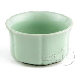 Пиала зеленого цвета из керамики Жуя о, в форме бутона - фото - 1